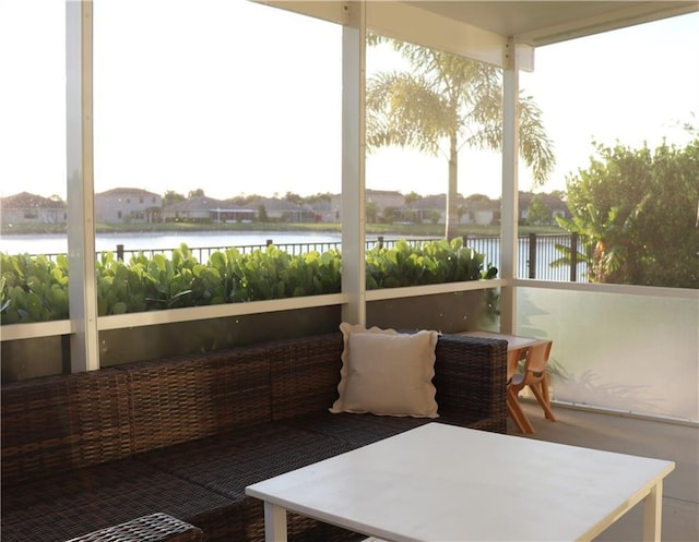 1095 N Verona Trace Dr, Vero Beach, FL 32966 - sunroom featuring a water view