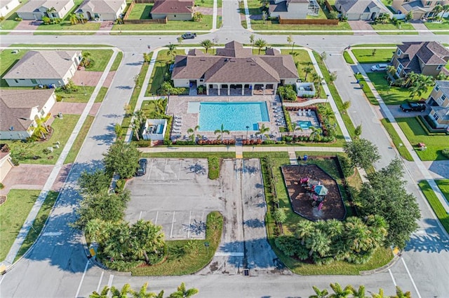 1095 N Verona Trace Dr, Vero Beach, FL 32966 - aerial perspective of suburban area featuring a pool area