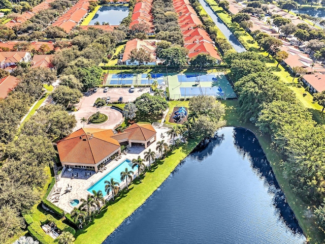 18458 Via Di Sorrento, Boca Raton, FL 33496 - aerial perspective of suburban area featuring a nearby body of water and a pool area