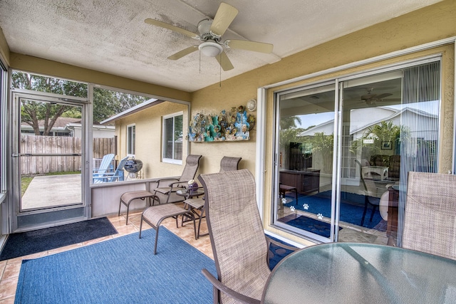 188 Wandering Trl, Jupiter, FL 33458 - sunroom / solarium with a ceiling fan and outdoor dining space