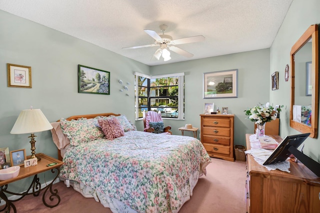 5196 Europa Dr Unit D, Boynton Beach, FL 33437 - carpeted bedroom featuring a textured ceiling and ceiling fan