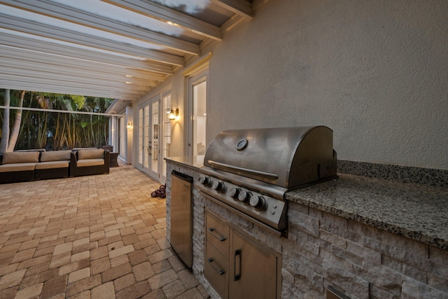 1770 Flagler Manor Cir, West Palm Beach, FL 33411 - view of patio featuring french doors and outdoor lounge area