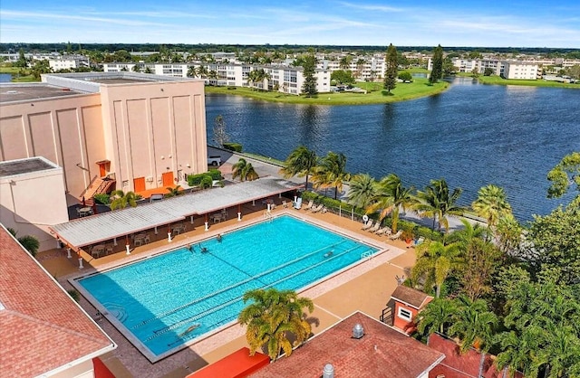 76 Mansfield B 76, Boca Raton, FL 33434 - view of swimming pool featuring a water view