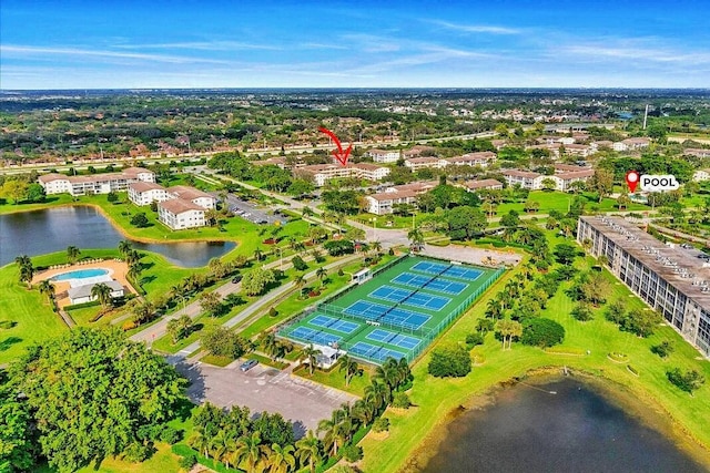 76 Mansfield B 76, Boca Raton, FL 33434 - aerial view of property and surrounding area featuring a nearby body of water