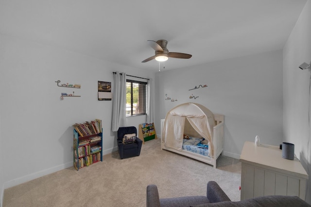 4099 Palm Bay Cir Unit A, West Palm Beach, FL 33406 - carpeted living area featuring ceiling fan and baseboards
