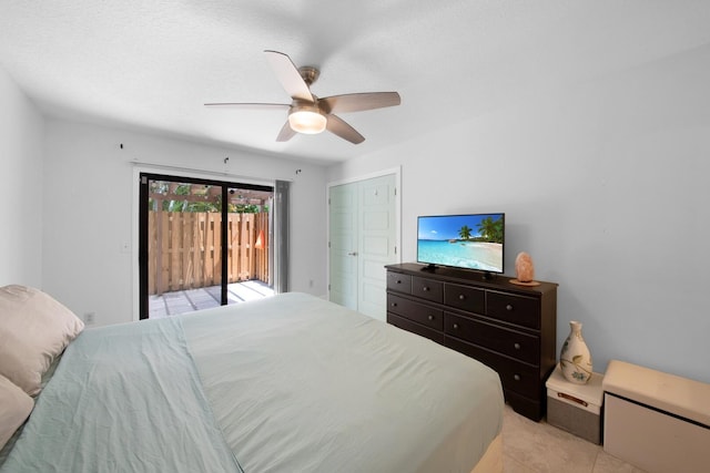 4099 Palm Bay Cir Unit A, West Palm Beach, FL 33406 - bedroom featuring access to outside and ceiling fan