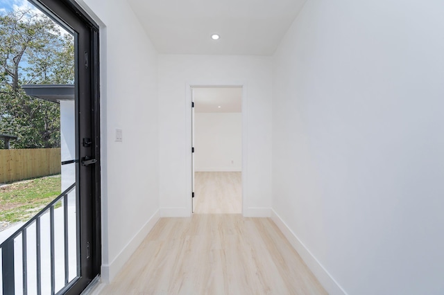 200 SW 48th Ave, Miami, FL 33134 - hallway with light wood-style floors, recessed lighting, and baseboards