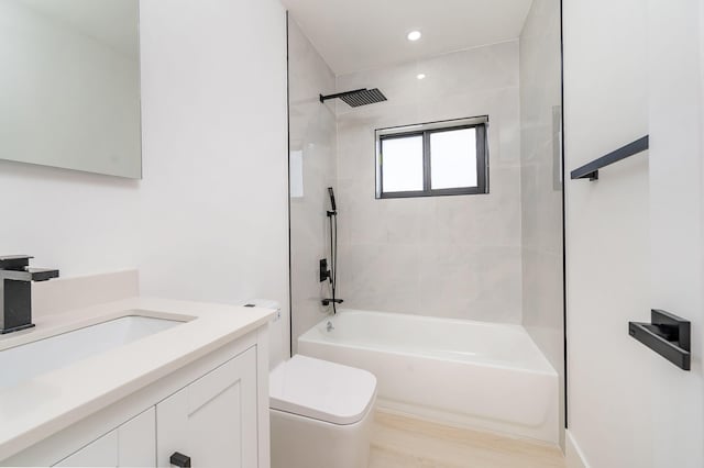 200 SW 48th Ave, Miami, FL 33134 - bathroom with toilet, vanity, shower / washtub combination, and recessed lighting