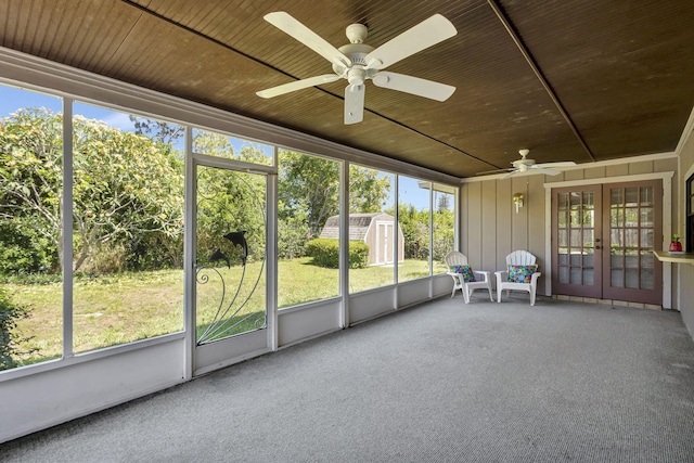 102 SE Crosspoint Dr, Port Saint Lucie, FL 34983 - unfurnished sunroom with french doors and ceiling fan