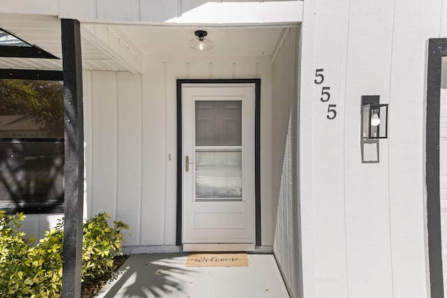 555 Benedictine Ter, Sebastian, FL 32958 - view of exterior entry with board and batten siding
