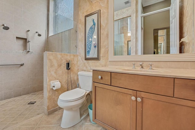 1885 Via Bellezza, Wellington, FL 33411 - full bath with vanity, walk in shower, toilet, and tile patterned flooring
