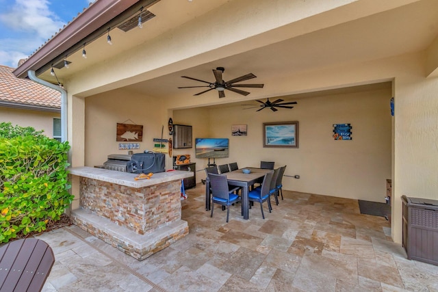 5014 Manchia Dr, Lake Worth, FL 33463 - view of patio with ceiling fan and outdoor dining area