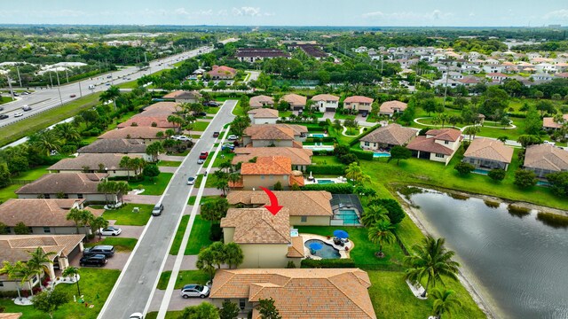 5014 Manchia Dr, Lake Worth, FL 33463 - aerial view of residential area featuring a nearby body of water
