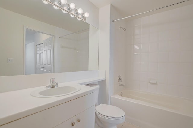 616 Clearwater Park Rd Unit 812, West Palm Beach, FL 33401 - bathroom with toilet, shower / bathtub combination, vanity, and tile patterned flooring