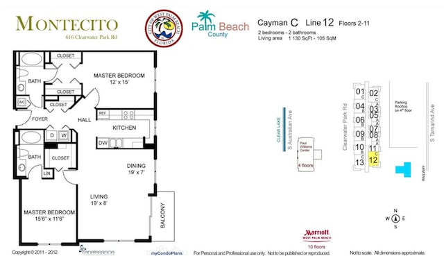 616 Clearwater Park Rd Unit 812, West Palm Beach, FL 33401 - home floor plan