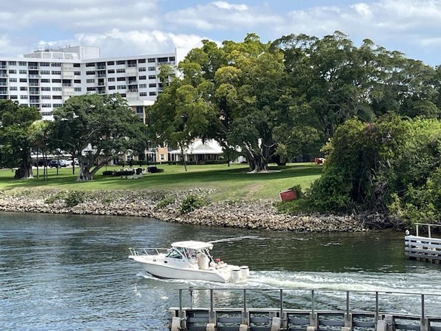 308 Golfview Rd Unit 107, North Palm Beach, FL 33408 - dock area with a water view