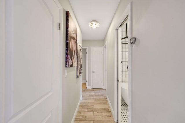 513 Curlew Rd, Delray Beach, FL 33444 - hallway featuring light wood-style floors and baseboards