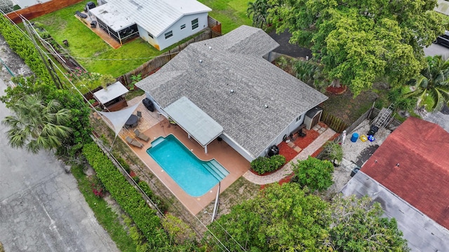 513 Curlew Rd, Delray Beach, FL 33444 - view from above of property with a pool area