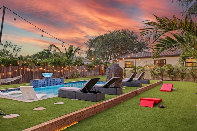 1646 NE 3rd Ave, Delray Beach, FL 33444 - view of pool at dusk