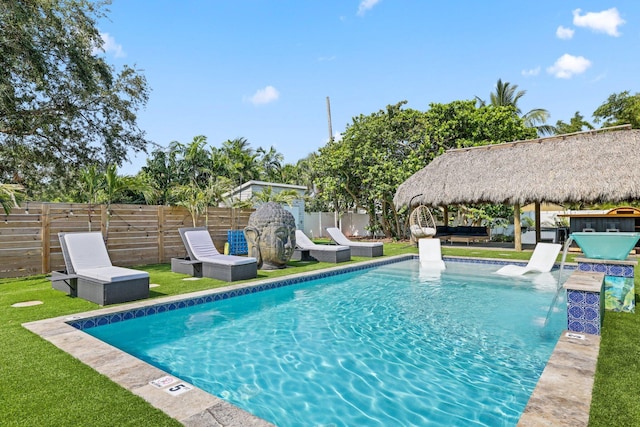 1646 NE 3rd Ave, Delray Beach, FL 33444 - view of swimming pool featuring a gazebo and outdoor lounge area