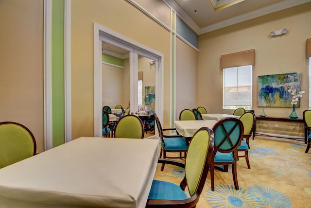14811 Via Porta, Delray Beach, FL 33446 - dining room with ornamental molding and light colored carpet