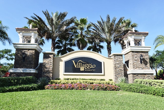 14811 Via Porta, Delray Beach, FL 33446 - community / neighborhood sign with a yard