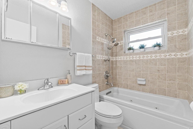 3187 Buccaneer Rd, Lake Worth, FL 33462 - bathroom with toilet, vanity, and a combined bath / shower with jetted tub