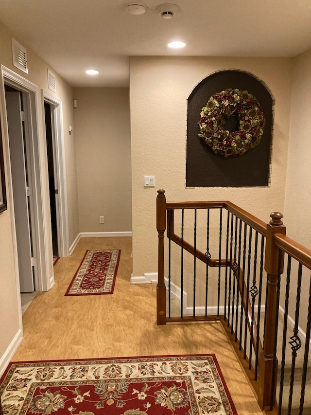 1428 W Wickham C Cir Unit C, Delray Beach, FL 33445 - hall with an upstairs landing, recessed lighting, and baseboards