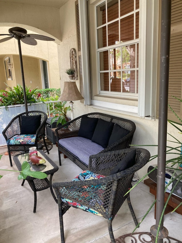 1428 W Wickham C Cir Unit C, Delray Beach, FL 33445 - covered porch with ceiling fan