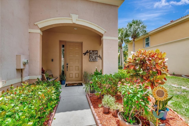 212 River Bluff Ln, Royal Palm Beach, FL 33411 - entrance to property with stucco siding