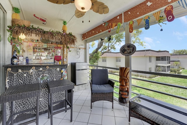 12027 Greenway Cir S Unit 204, Royal Palm Beach, FL 33411 - sunroom with a ceiling fan