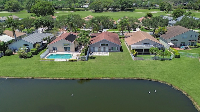 6287 Grand Cypress Cir, Lake Worth, FL 33463 - aerial perspective of suburban area featuring a nearby body of water and a pool