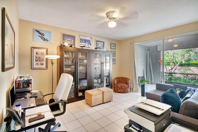 11650 Briarwood Cir Unit 2, Boynton Beach, FL 33437 - office area featuring ceiling fan and light tile patterned floors