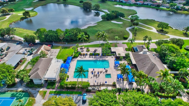 11650 Briarwood Cir Unit 2, Boynton Beach, FL 33437 - aerial view of property's location with a large body of water, a golf course, and a pool