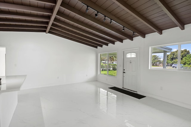 1530 NW 18th Ct, Fort Lauderdale, FL 33311 - entryway with wooden ceiling, plenty of natural light, marble finish flooring, and baseboards