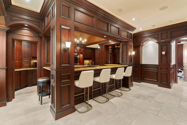 9212 Perth Rd, Lake Worth, FL 33467 - community bar area featuring a decorative wall, ornamental molding, and recessed lighting