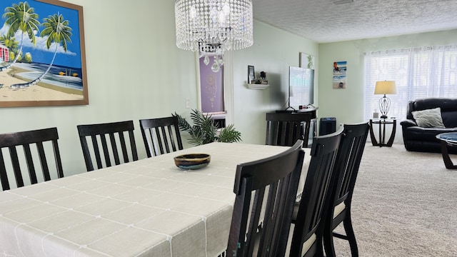 507 NW Azalea Ave, Port Saint Lucie, FL 34983 - carpeted dining area featuring a chandelier and a textured ceiling