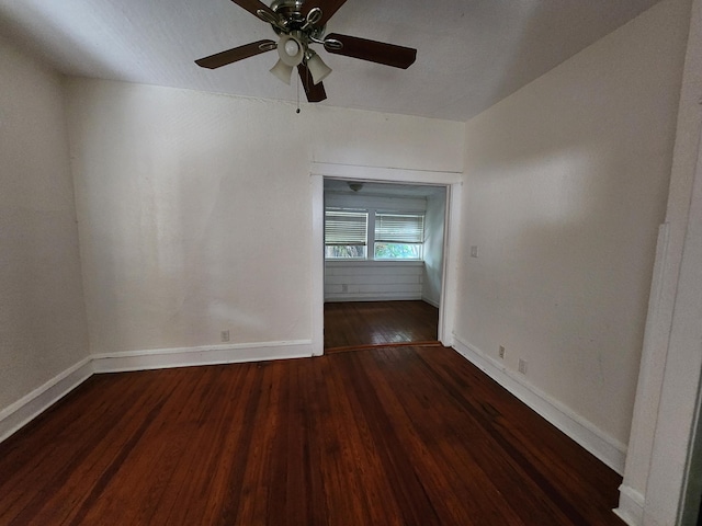 1512 Florida Ave Unit A/B, West Palm Beach, FL 33401 - spare room with wood finished floors, a ceiling fan, and baseboards