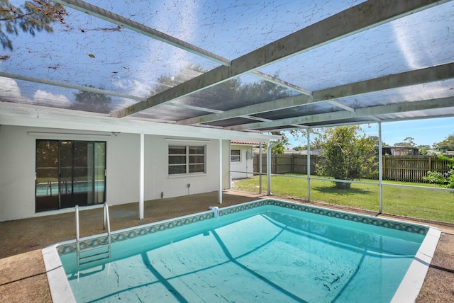 1103 NW 7th Ct, Boynton Beach, FL 33426 - view of swimming pool with a patio and glass enclosure