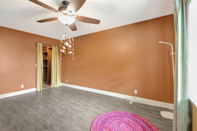 3118 Florida Blvd Unit 204-B, Delray Beach, FL 33483 - unfurnished room with ceiling fan, baseboards, and wood finished floors