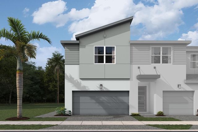 7484 Lenora Ln, Lake Worth, FL 33467 - contemporary home with a garage, driveway, and stucco siding