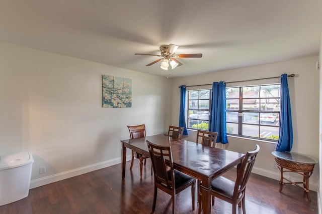 103 Weybridge C Cir Unit C, Royal Palm Beach, FL 33411 - dining space with a ceiling fan and dark wood-type flooring