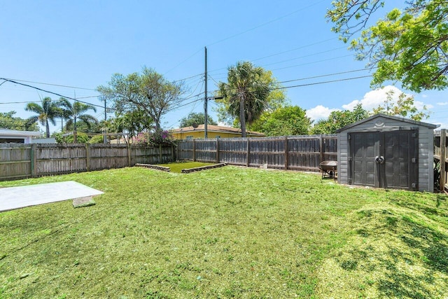 1405 N J Ter, Lake Worth Beach, FL 33460 - fenced backyard featuring a storage unit and a patio