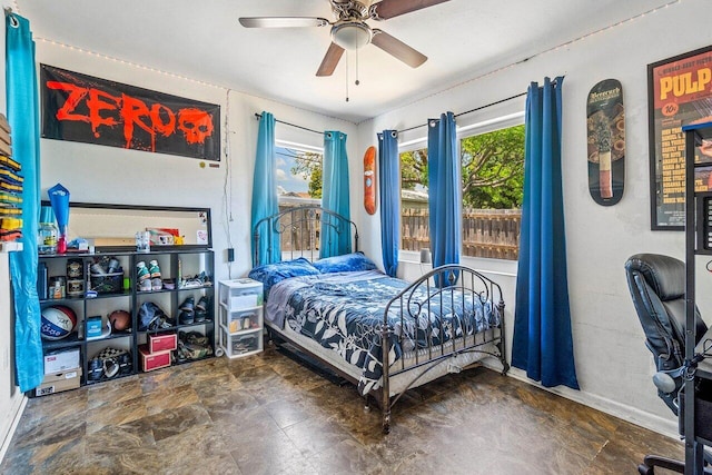 1405 N J Ter, Lake Worth Beach, FL 33460 - bedroom with ceiling fan and baseboards