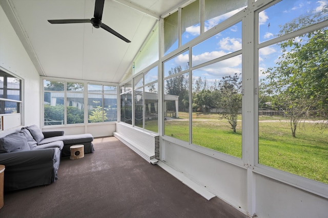 3442 C Rd, Loxahatchee Groves, FL 33470 - sunroom with ceiling fan and vaulted ceiling