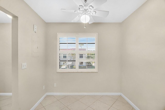 1801 Indian River Blvd Unit B8, Vero Beach, FL 32960 - empty room featuring ceiling fan, baseboards, and light tile patterned floors