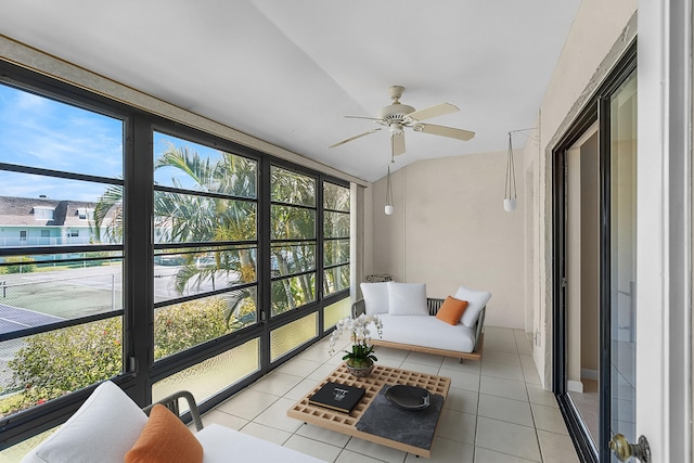 1801 Indian River Blvd Unit B8, Vero Beach, FL 32960 - sunroom featuring a ceiling fan