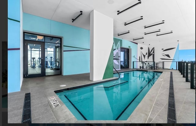 398 NE 5th St Unit 2503, Miami, FL 33132 - indoor pool with french doors