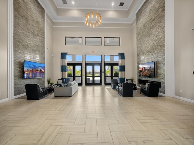 3181 Streng Ln, Royal Palm Beach, FL 33411 - lobby with a towering ceiling and crown molding