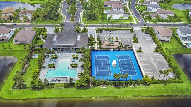 3181 Streng Ln, Royal Palm Beach, FL 33411 - aerial view of residential area with a pool area and a large body of water